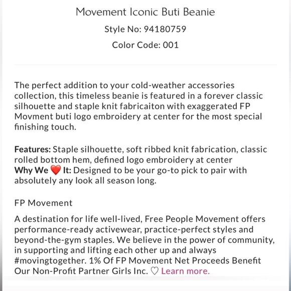 NWT Free People Movement Iconic Buti Blue Knit Beanie with Orange Design Casual - Picture 6 of 6